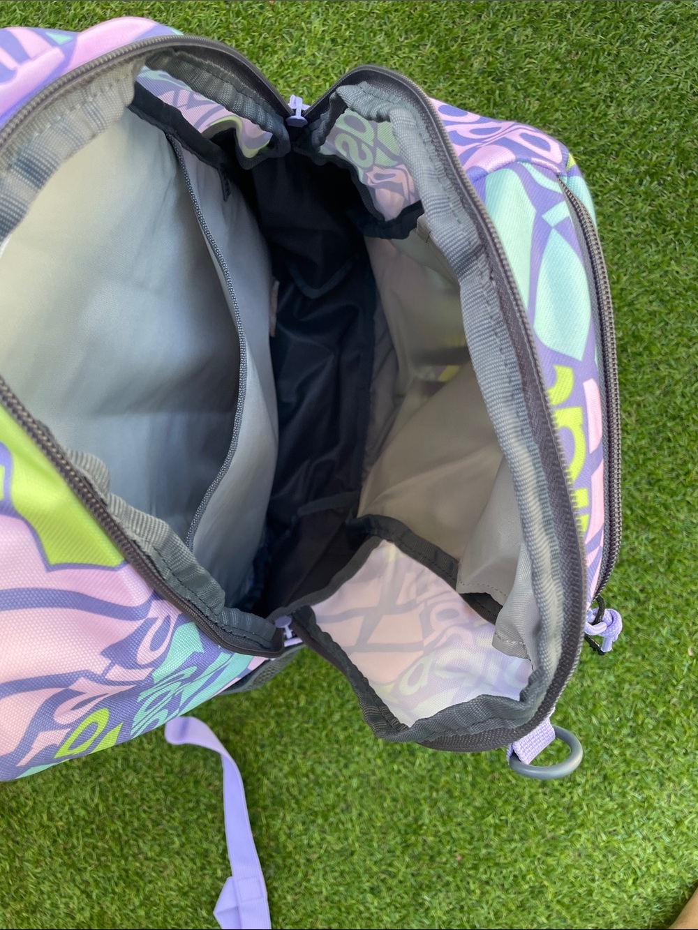 adidas Multicolor Logo Backpack in Purple, Mint & Lime - Picture 6 of 16